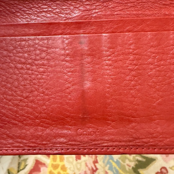 CHLOE Y2K Vintage Paddington Red Leather Bi-Fold Long Wallet W/ Added Crossbody - Picture 14 of 16